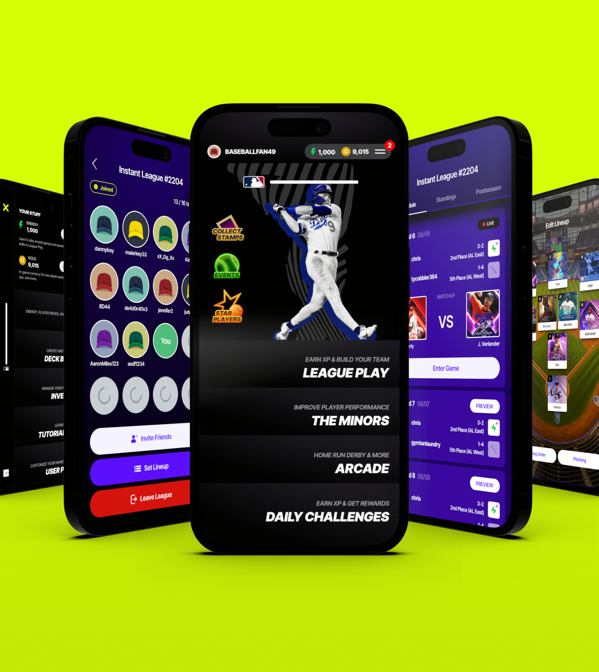 MLB Game App Screens